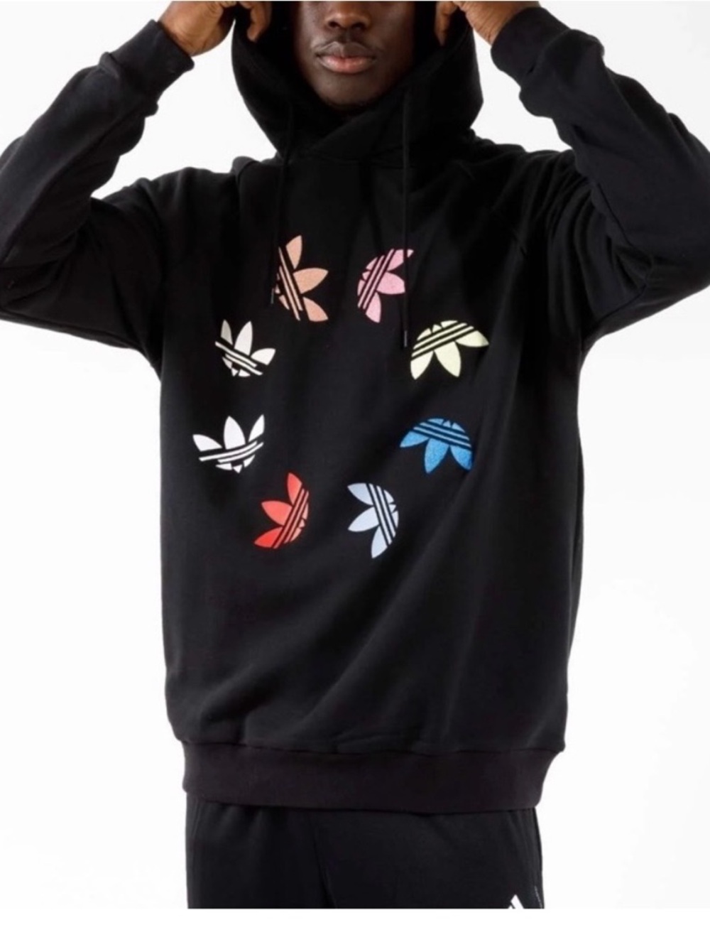 adidas Originals Adicolor Shattered Trefoil Black Hoodie Kids Lrg/Women’s XS